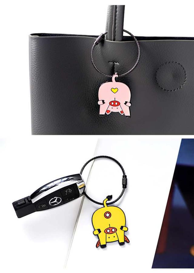 ユニーク 動物 股覗き キーホルダー