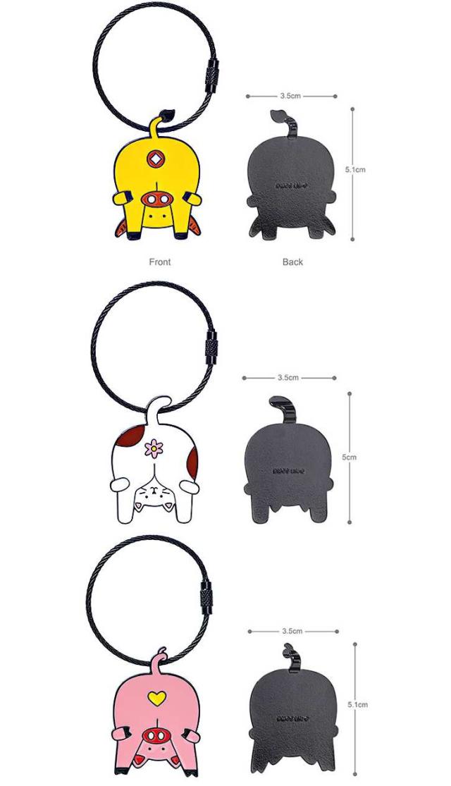 ユニーク 動物 股覗き キーホルダー