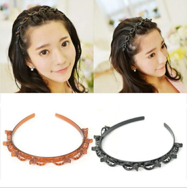 編み込み風 クリップ カチューシャ 