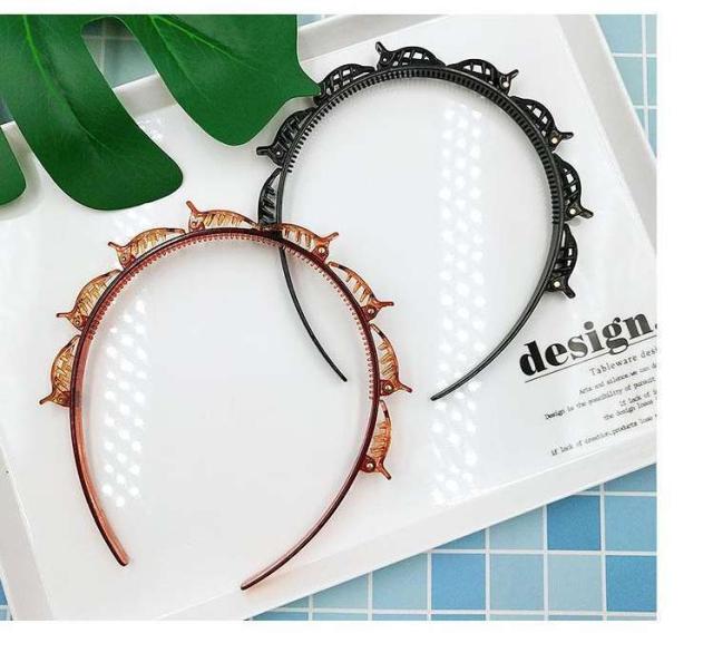 編み込み風 クリップ カチューシャ 