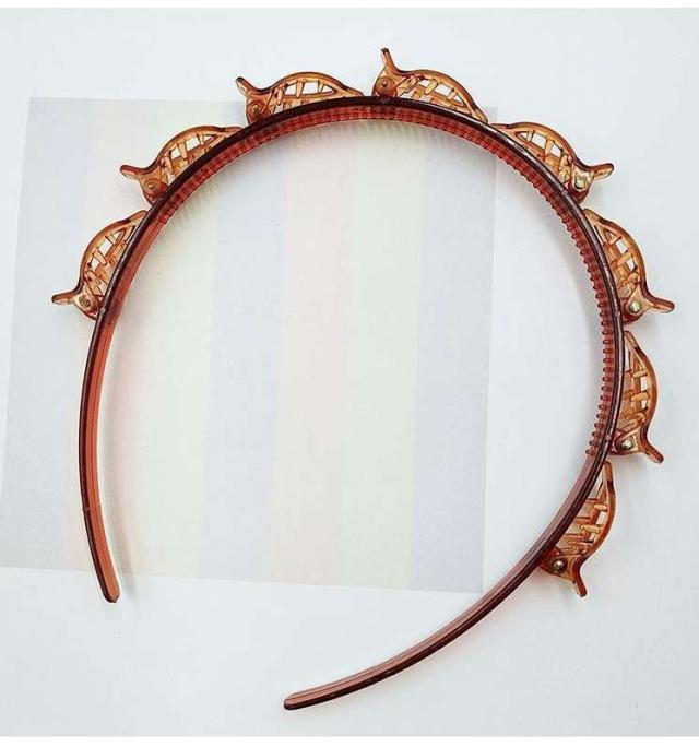 編み込み風 クリップ カチューシャ 