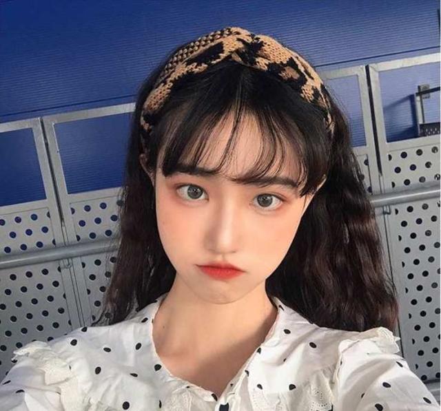 レオパード柄 ニット ヘアバンド