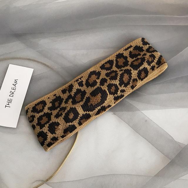 レオパード柄 ニット ヘアバンド