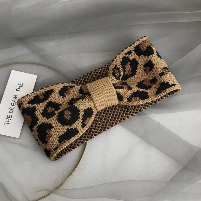 レオパード柄 ニット ヘアバンド