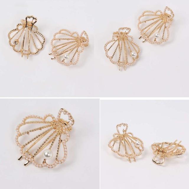 ライン パール シェル ヘアクリップ
