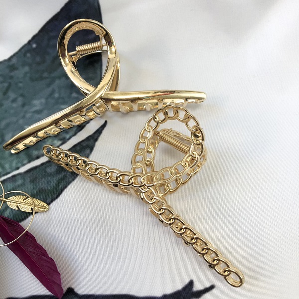 クロスメタルヘアクリップ