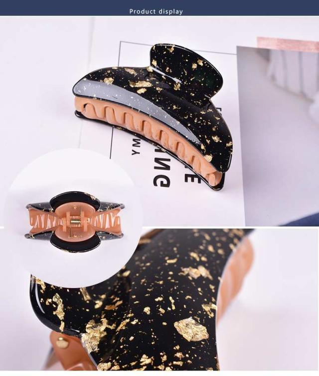 ブラック ゴールド バイカラー バンスクリップ