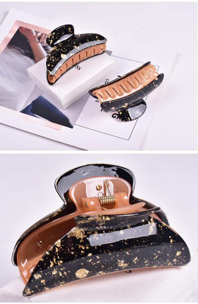 ブラック ゴールド バイカラー バンスクリップ