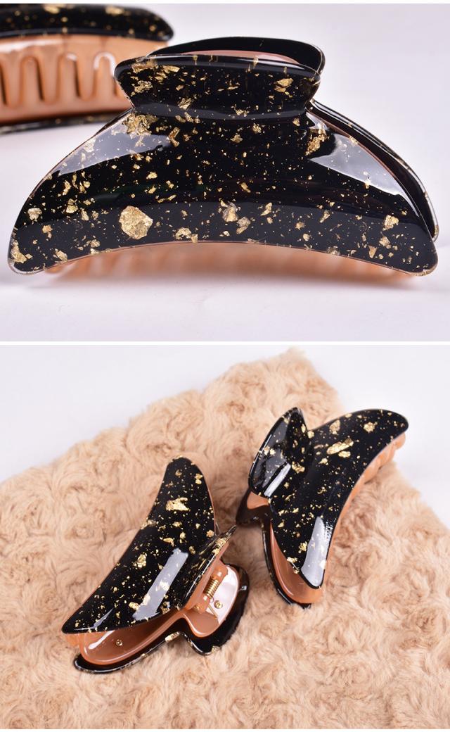 ブラック ゴールド バイカラー バンスクリップ