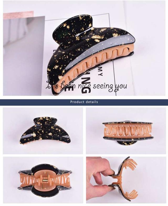 ブラック ゴールド バイカラー バンスクリップ