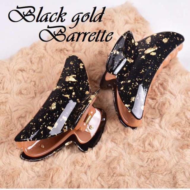 ブラック ゴールド バイカラー バンスクリップ