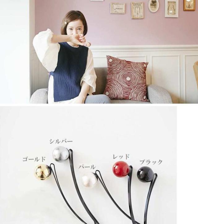 カラーボールのヘアピン