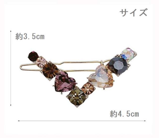 V字型 ビジューヘアクリップ