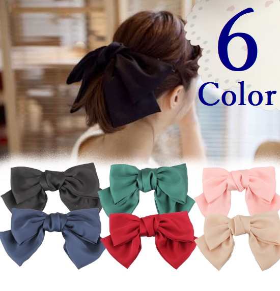 シフォン リボン バレッタ