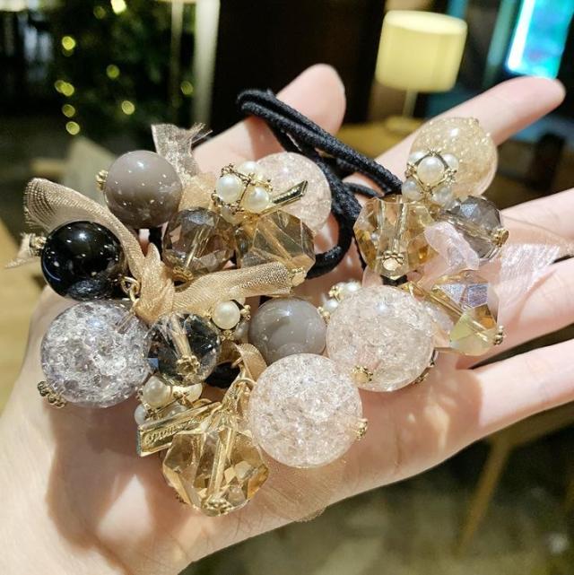 カラー ボール キラキラ エレガント ヘアゴム