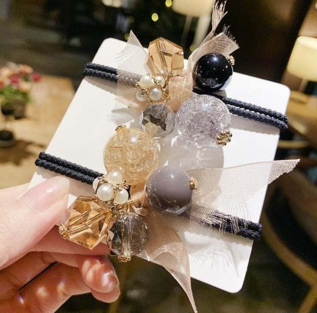 カラー ボール キラキラ エレガント ヘアゴム