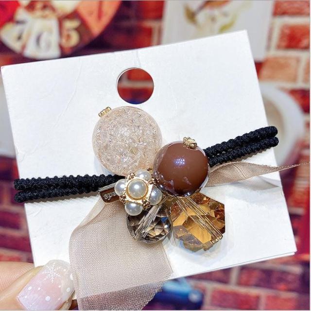 カラー ボール キラキラ エレガント ヘアゴム