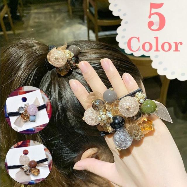 カラー ボール キラキラ エレガント ヘアゴム