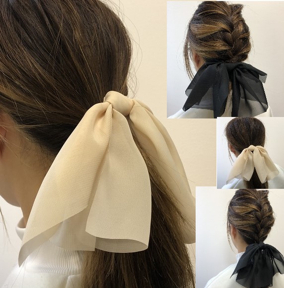 二重 シフォン ヘアゴム