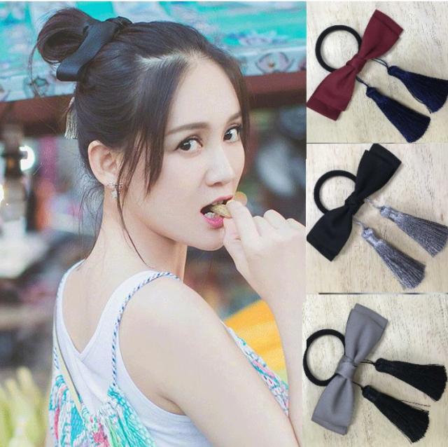 タッセル付き エレガント ヘアゴム