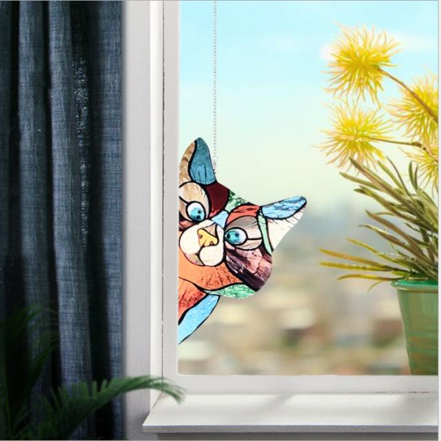 のぞき ネコ プレート