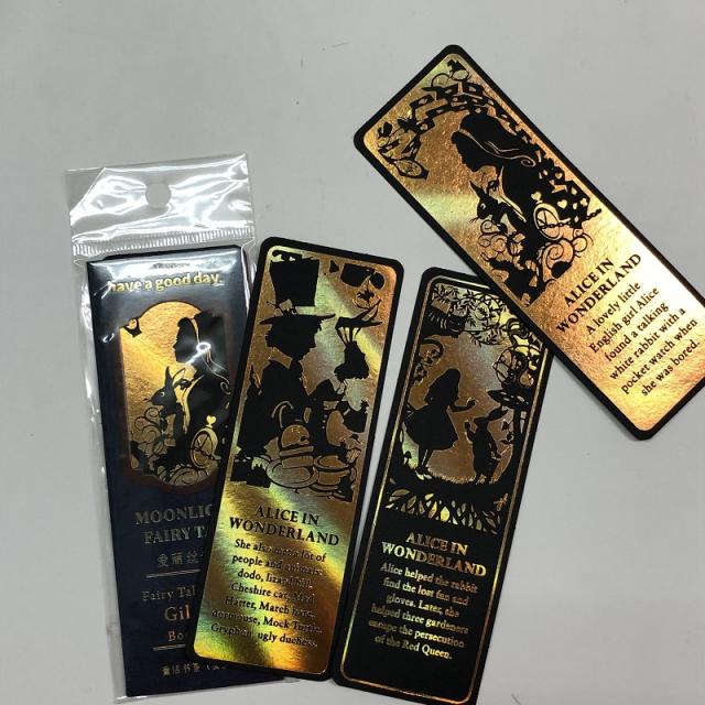 アリスの箔押しブックマーク