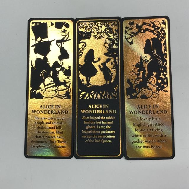 アリスの箔押しブックマーク