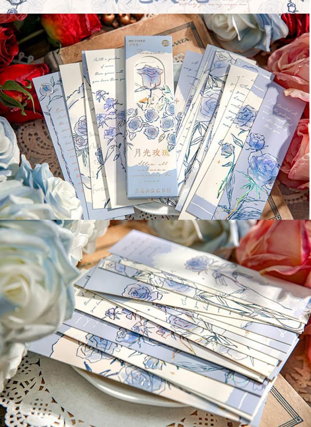 薔薇の箔押しブックマーク