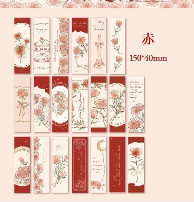 薔薇の箔押しブックマーク