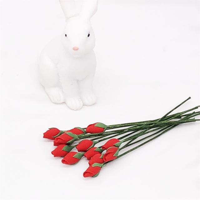 ミニチュア雑貨 蕾の薔薇　10本セット