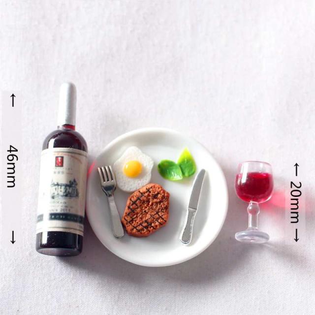 ミニチュア雑貨 ステーキワインセット