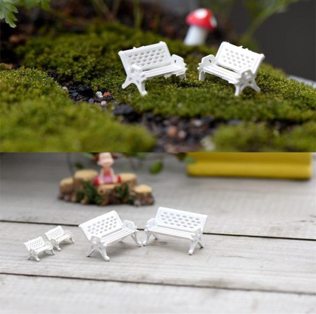 ミニチュア雑貨 白いベンチ　
