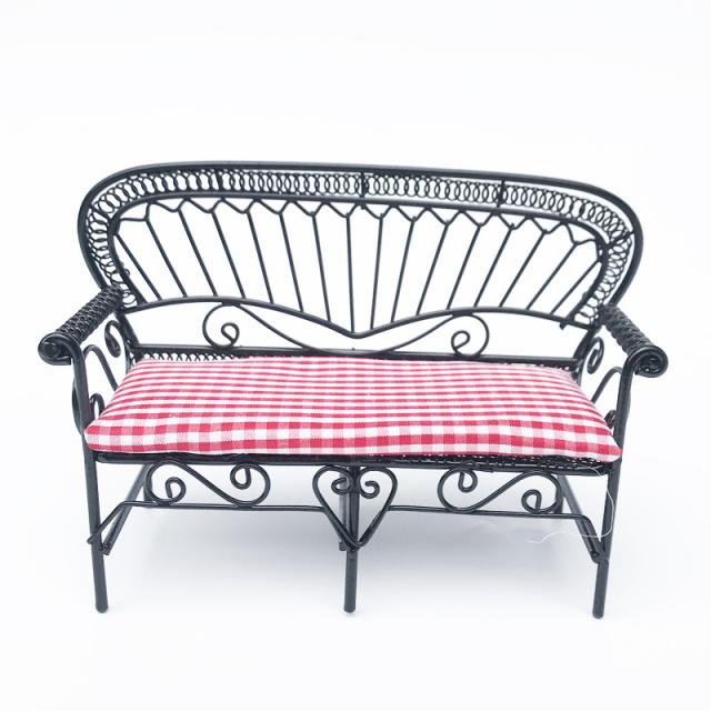 ミニチュア雑貨 金属製 ベンチ ガーデンチェア