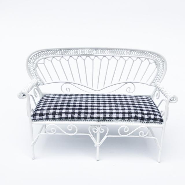 ミニチュア雑貨 金属製 ベンチ ガーデンチェア