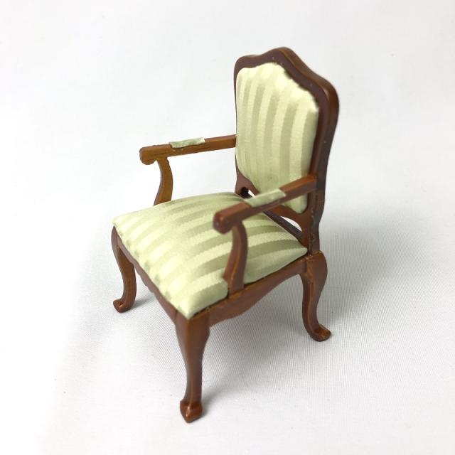ミニチュア雑貨 木製 サテン張り 椅子