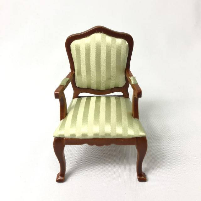 ミニチュア雑貨 木製 サテン張り 椅子