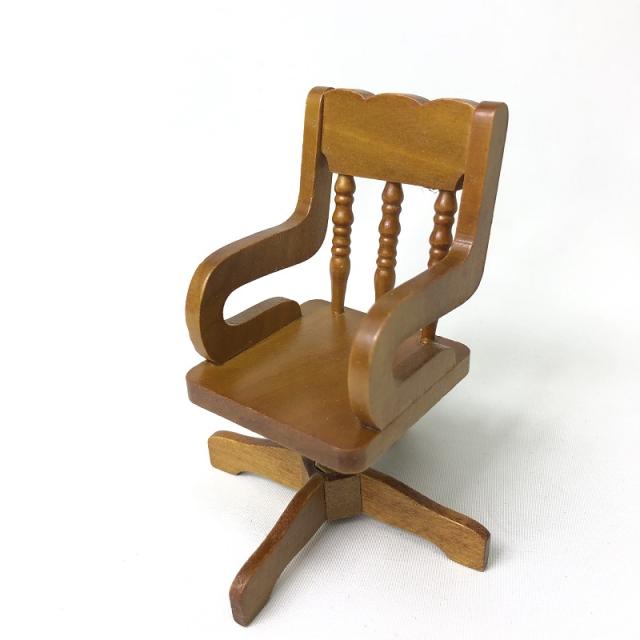 ミニチュア雑貨 木製回転いす