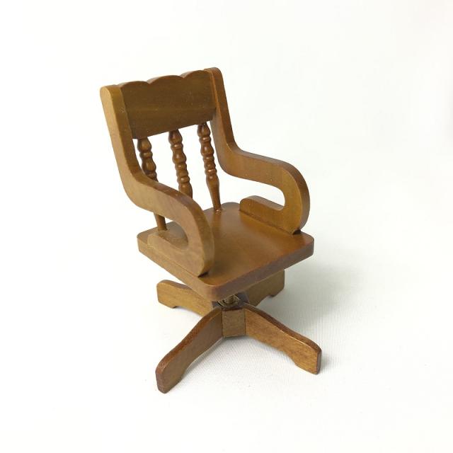 ミニチュア雑貨 木製回転いす
