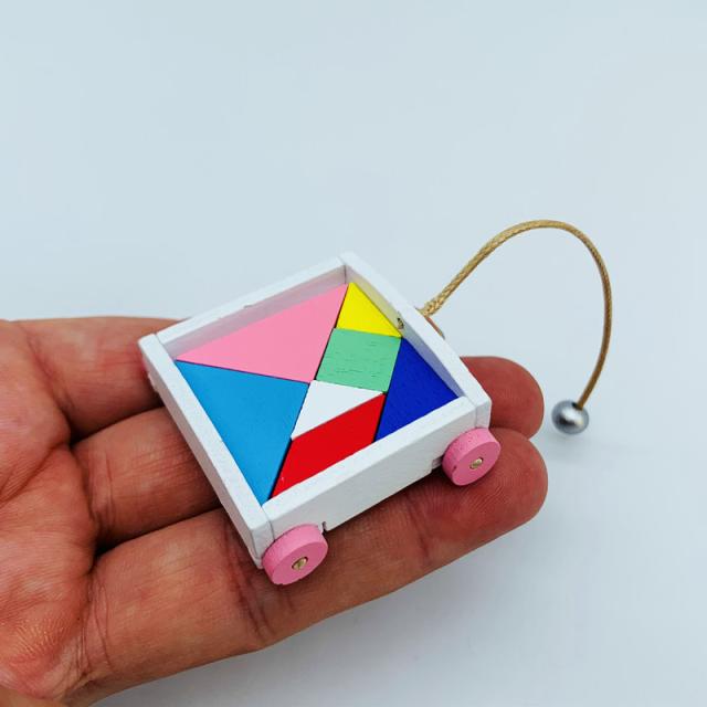 ミニチュア雑貨 台車入り 積み木セット