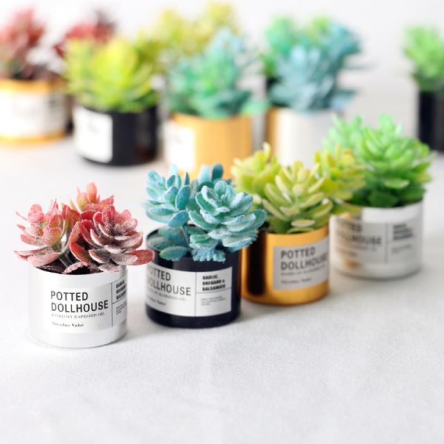 ミニチュア雑貨 ポット入りグリーン