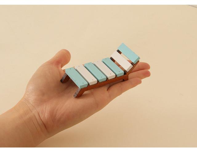 ミニチュア雑貨 木製ビーチチェア リクライニングチェア