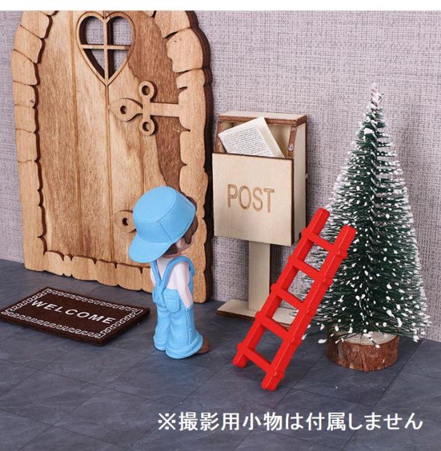 ミニチュア雑貨 木製ポスト 白木