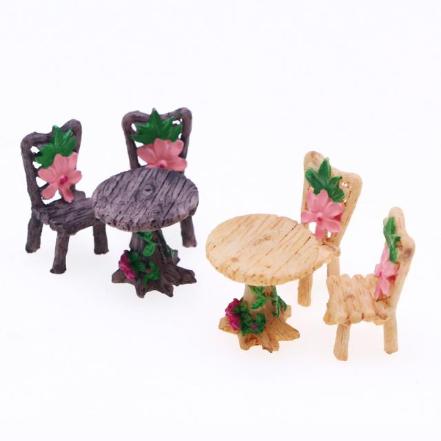 ミニチュア雑貨 花 ガーデンチェアセット