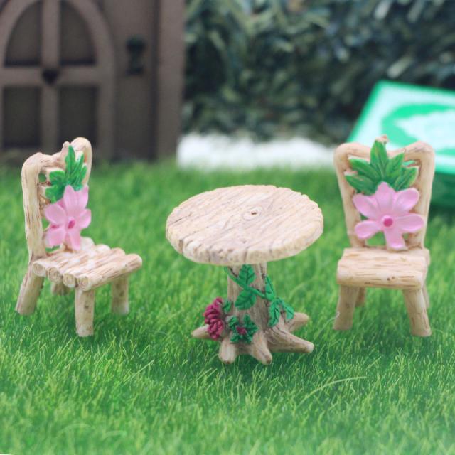 ミニチュア雑貨 花 ガーデンチェアセット