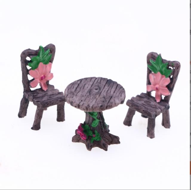 ミニチュア雑貨 花 ガーデンチェアセット