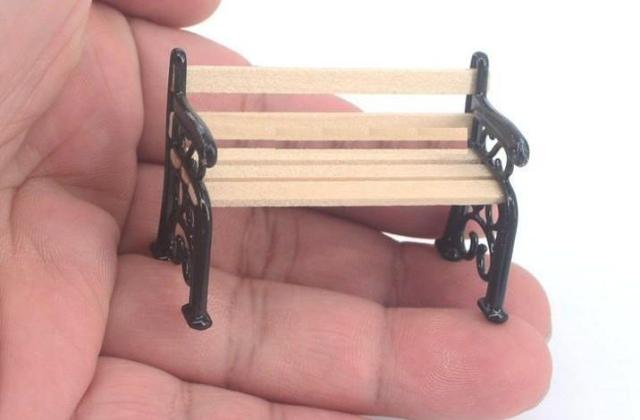 ミニチュア雑貨 木製ベンチ