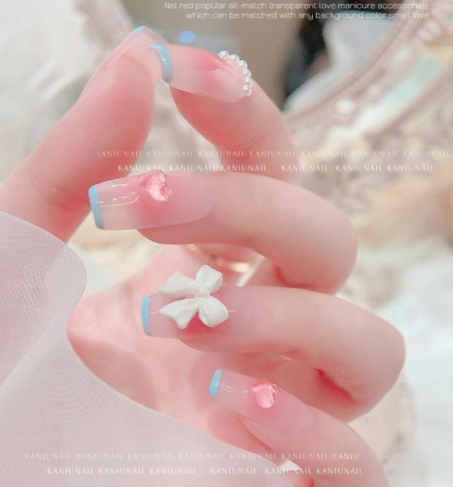 透明ハートネイルチップ