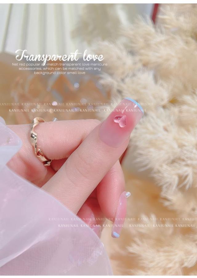 透明ハートネイルチップ