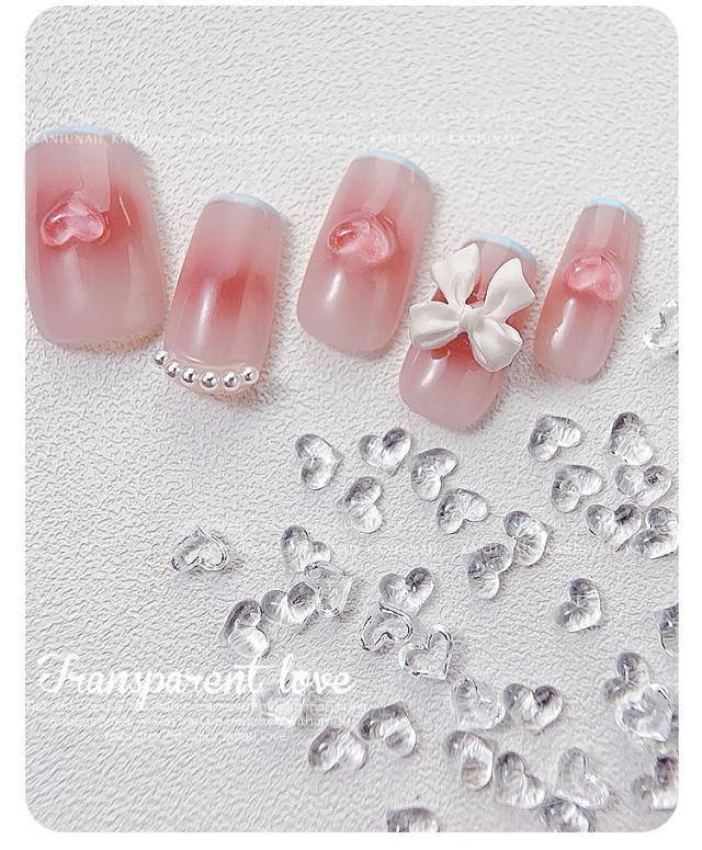 透明ハートネイルチップ
