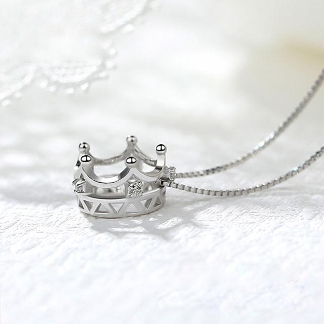 SILVER 925 クラウン ペンダントトップ パーティー ネックレス
